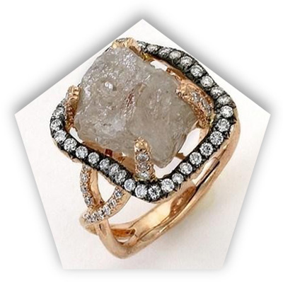 Unique Rough Diamond Engagement Ring