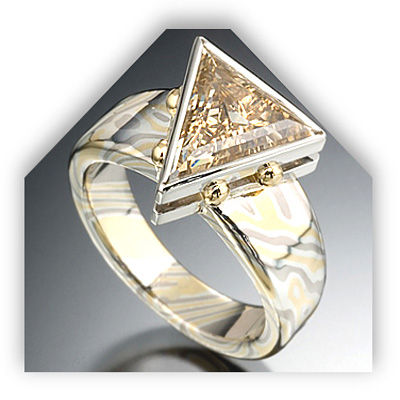 Unique Setting Diamond Engagement Ring