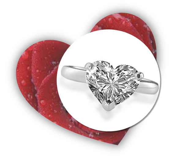 Valentines Day Heart Shaped Engagement Ring
