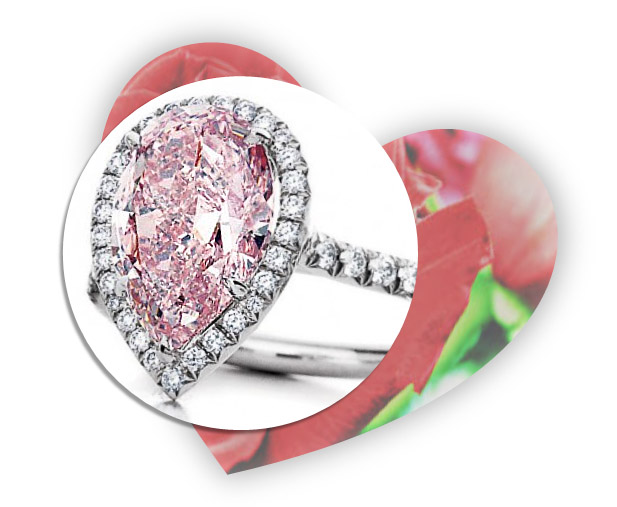 Valentines Day Pink Diamond Engagement Ring