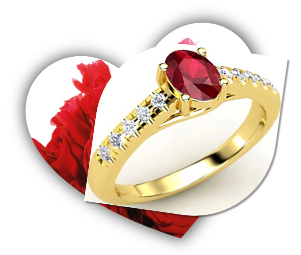 Valentines Day Ruby Engagement Ring