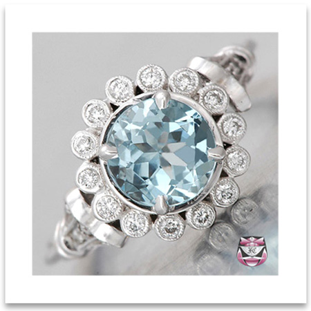 Vintage Aquamarine Wedding Ring